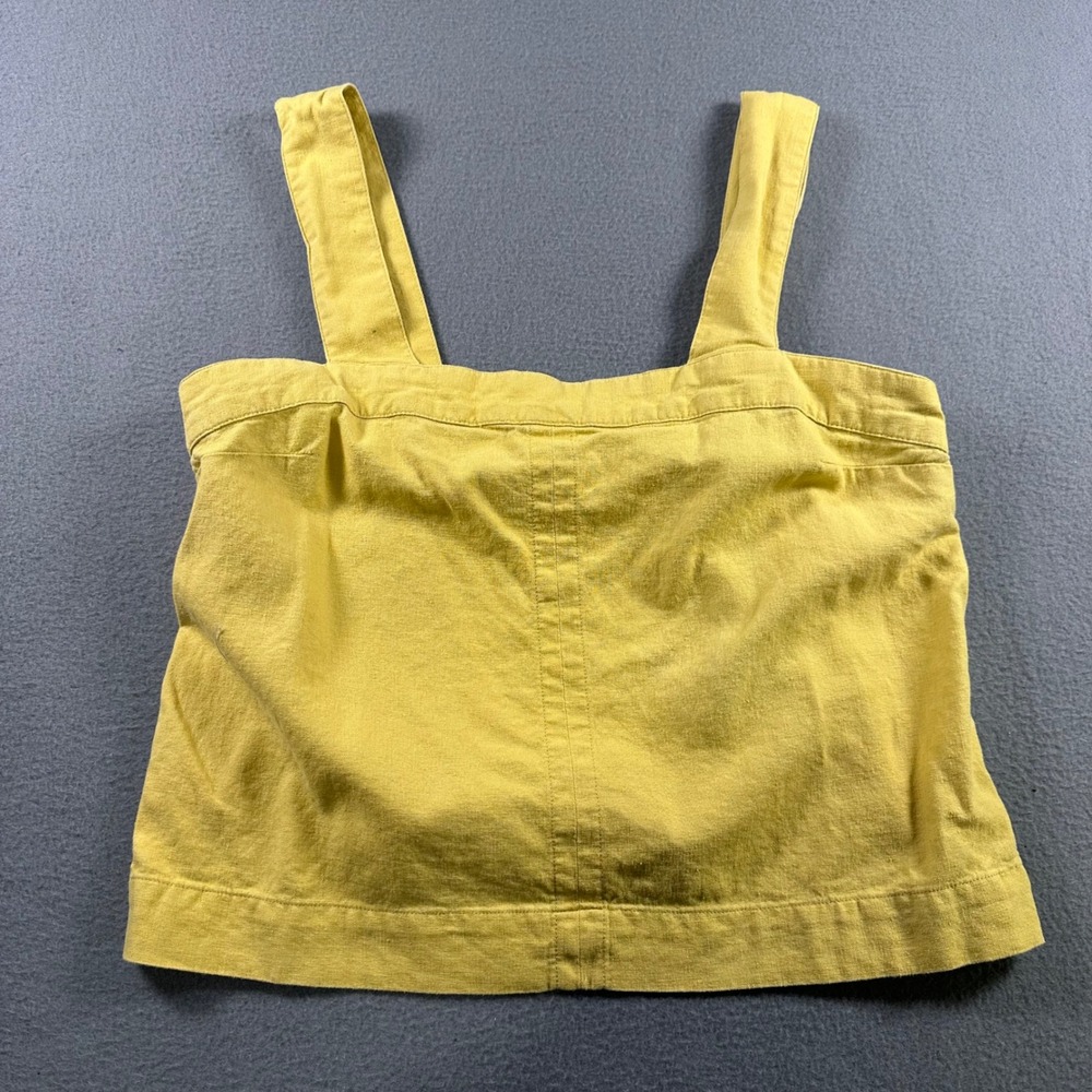 Free Assembly Yellow Linen Blend Square Neck Crop Tank Top Medium WWT00089